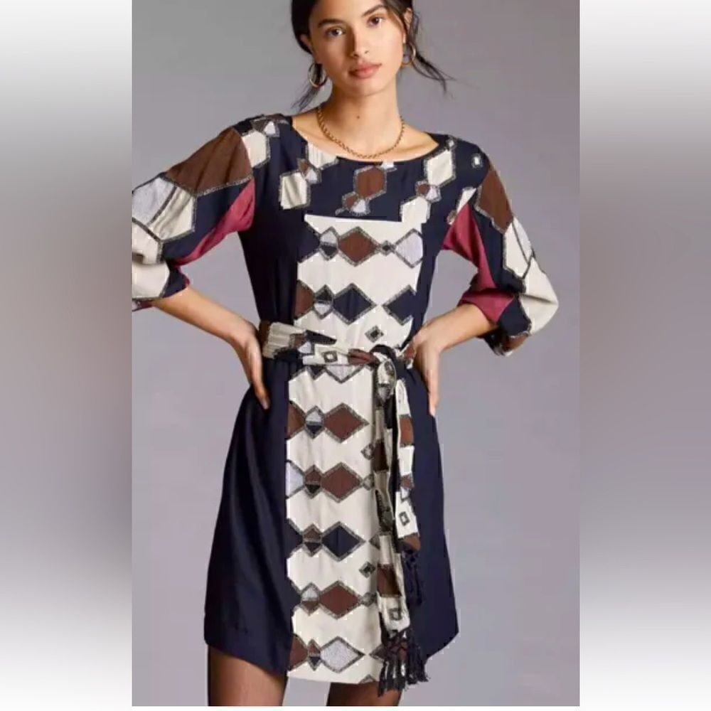 Anthropologie beaded shift mini dress NWT